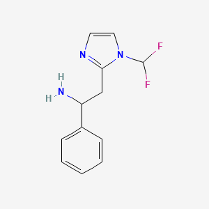 molecular formula C12H13F2N3 B1422565 2-[1-(difluoromethyl)-1H-imidazol-2-yl]-1-phenylethan-1-amine CAS No. 1251922-76-5