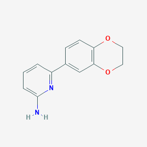 molecular formula C13H12N2O2 B1422567 6-(2,3-Dihydro-1,4-benzodioxin-6-yl)pyridin-2-amine CAS No. 1183060-41-4
