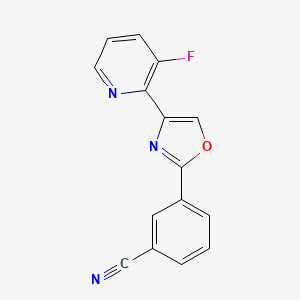 molecular formula C15H8FN3O B14225818 Benzonitrile, 3-[4-(3-fluoro-2-pyridinyl)-2-oxazolyl]- CAS No. 502422-42-6