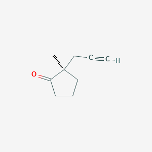 molecular formula C9H12O B14225825 Cyclopentanone, 2-methyl-2-(2-propynyl)-, (2R)- CAS No. 831170-17-3