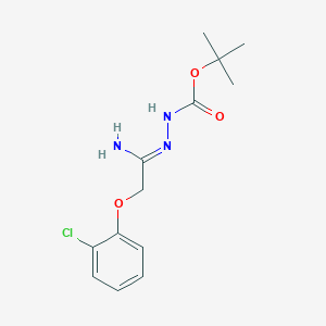 molecular formula C13H18ClN3O3 B1422584 N'-[1-Amino-2-(2-chlorophenoxy)ethylidene]hydrazinecarboxylic acid tert-butyl ester CAS No. 1053655-91-6