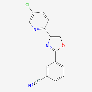 molecular formula C15H8ClN3O B14225845 Benzonitrile, 3-[4-(5-chloro-2-pyridinyl)-2-oxazolyl]- CAS No. 502422-41-5