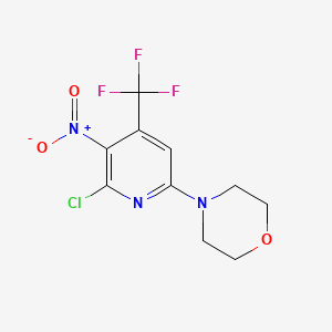 molecular formula C10H9ClF3N3O3 B1422589 4-[6-Chloro-5-nitro-4-(trifluoromethyl)pyridin-2-yl]morpholine CAS No. 1053659-56-5