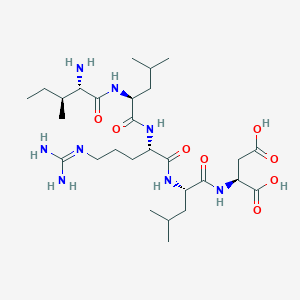 molecular formula C28H52N8O8 B14225893 L-Isoleucyl-L-leucyl-N~5~-(diaminomethylidene)-L-ornithyl-L-leucyl-L-aspartic acid CAS No. 823233-25-6