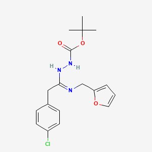 N'-[2-(4-Chlorophenyl)-1-[(furan-2-ylmethyl)amino]ethylidene]hydrazinecarboxylic acid tert-butyl ester