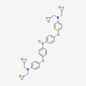 molecular formula C37H36N2O7 B14225923 Bis[4-(4-{bis[(oxiran-2-yl)methyl]amino}phenoxy)phenyl]methanone CAS No. 631897-28-4