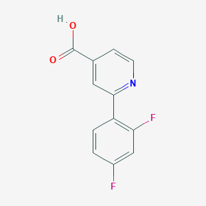molecular formula C12H7F2NO2 B1422594 2-(2,4-Difluorophenyl)isonicotinic acid CAS No. 1258627-10-9