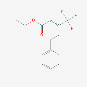 molecular formula C14H15F3O2 B14225948 Ethyl 5-phenyl-3-(trifluoromethyl)pent-2-enoate CAS No. 821799-20-6