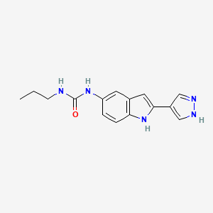 molecular formula C15H17N5O B14225979 n-Propyl-n'-[2-(1h-pyrazol-4-yl)-1h-indol-5-yl]urea CAS No. 827318-42-3