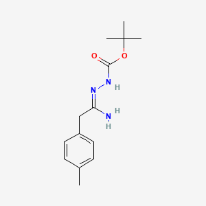 molecular formula C14H21N3O2 B1422600 tert-butyl N-[(E)-[1-amino-2-(4-methylphenyl)ethylidene]amino]carbamate CAS No. 159016-23-6