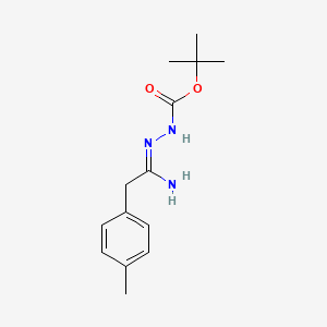 molecular formula C14H21N3O2 B1422600 N'-[1-Amino-2-p-tolylethylidene]hydrazinecarboxylic acid tert-butyl ester CAS No. 159016-23-6