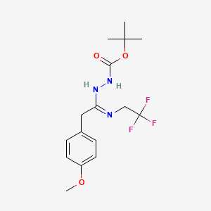 [(1E)-1-({[(tert-butoxy)carbonyl]amino}imino)-2-(4-methoxyphenyl)ethyl](2,2,2-trifluoroethyl)amine