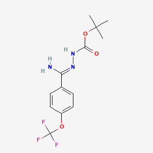 molecular formula C13H16F3N3O3 B1422607 N'-[1-Amino-1-(4-(trifluoromethoxy)phenyl)methylidene]hydrazinecarboxylic acid tert-butyl ester CAS No. 1053655-71-2