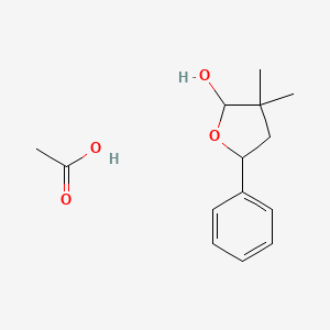 molecular formula C14H20O4 B14226128 Acetic acid;3,3-dimethyl-5-phenyloxolan-2-ol CAS No. 718627-96-4