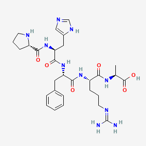 molecular formula C29H42N10O6 B14226158 L-Prolyl-L-histidyl-L-phenylalanyl-N~5~-(diaminomethylidene)-L-ornithyl-L-alanine CAS No. 628715-89-9