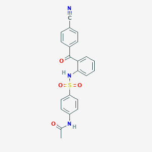 molecular formula C22H17N3O4S B14226198 N-(4-{[2-(4-Cyanobenzoyl)phenyl]sulfamoyl}phenyl)acetamide CAS No. 827577-25-3