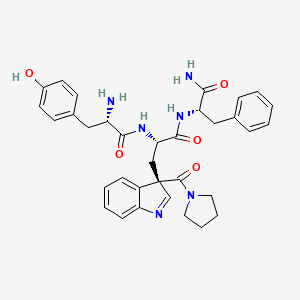 molecular formula C34H38N6O5 B14226207 L-Tyrosyl-3-[(3S)-3-(pyrrolidine-1-carbonyl)-3H-indol-3-yl]-L-alanyl-L-phenylalaninamide CAS No. 630104-40-4