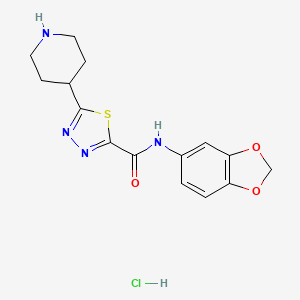 N-1,3-Benzodioxol-5-yl-5-piperidin-4-yl-1,3,4-thiadiazole-2-carboxamide hydrochloride