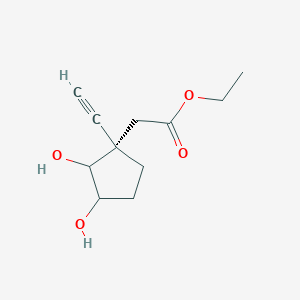 molecular formula C11H16O4 B14226216 Ethyl [(1S)-1-ethynyl-2,3-dihydroxycyclopentyl]acetate CAS No. 545363-19-7