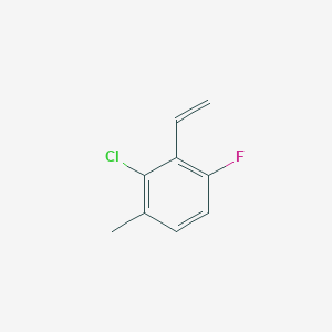 molecular formula C9H8ClF B14226236 Benzene, 2-chloro-3-ethenyl-4-fluoro-1-methyl- CAS No. 828267-48-7