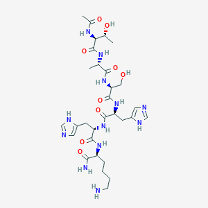 molecular formula C30H48N12O9 B14226268 N-Acetyl-L-threonyl-L-alanyl-L-seryl-L-histidyl-L-histidyl-L-lysinamide CAS No. 500906-80-9