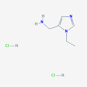 molecular formula C6H13Cl2N3 B1422629 [(1-Ethyl-1H-imidazol-5-yl)methyl]amine dihydrochloride CAS No. 1255717-13-5