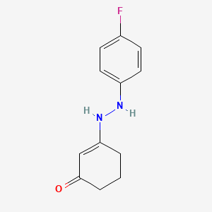 molecular formula C12H13FN2O B1422642 2-Cyclohexen-1-one, 3-[2-(4-fluorophenyl)hydrazinyl]- CAS No. 907211-93-2