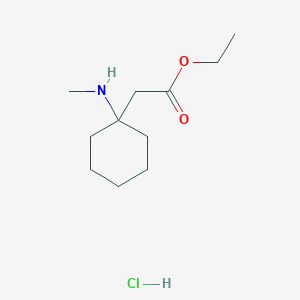 molecular formula C11H22ClNO2 B1422645 Ethyl 2-[1-(methylamino)cyclohexyl]acetate hydrochloride CAS No. 36077-72-2