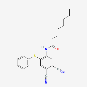 molecular formula C22H23N3OS B14226454 Octanamide, N-[4,5-dicyano-2-(phenylthio)phenyl]- CAS No. 620175-21-5
