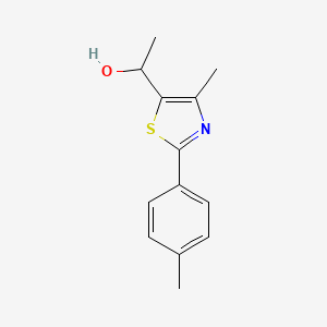 molecular formula C13H15NOS B1422653 1-[4-甲基-2-(4-甲苯基)-1,3-噻唑-5-基]乙醇 CAS No. 1247721-83-0