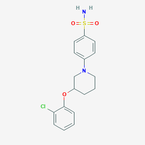 molecular formula C17H19ClN2O3S B14226578 Benzenesulfonamide, 4-[3-(2-chlorophenoxy)-1-piperidinyl]- CAS No. 827322-90-7