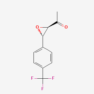 molecular formula C11H9F3O2 B14226586 1-[(2R,3R)-3-[4-(trifluoromethyl)phenyl]oxiran-2-yl]ethanone 