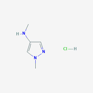 molecular formula C5H10ClN3 B1422659 N,1-dimethyl-1H-pyrazol-4-amine hydrochloride CAS No. 1333842-76-4