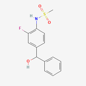 molecular formula C14H14FNO3S B14226611 n-{2-Fluoro-4-[hydroxy(phenyl)methyl]phenyl}methanesulfonamide CAS No. 824937-77-1
