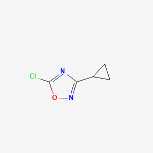 molecular formula C5H5ClN2O B1422663 5-Chloro-3-cyclopropyl-1,2,4-oxadiazole CAS No. 1247049-92-8
