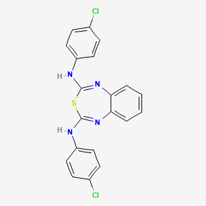 molecular formula C20H14Cl2N4S B14226640 N~2~,N~4~-Bis(4-chlorophenyl)-3,1,5-benzothiadiazepine-2,4-diamine CAS No. 574010-83-6