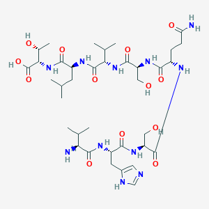molecular formula C37H63N11O13 B14226659 L-Valyl-L-histidyl-L-seryl-L-glutaminyl-L-seryl-L-valyl-L-leucyl-L-threonine CAS No. 629658-24-8