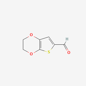 molecular formula C7H6O3S B14226733 2,3-Dihydrothieno[2,3-b][1,4]dioxine-6-carbaldehyde CAS No. 798550-58-0