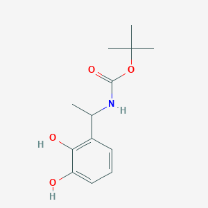 molecular formula C13H19NO4 B14226747 Carbamic acid, [1-(2,3-dihydroxyphenyl)ethyl]-, 1,1-dimethylethyl ester CAS No. 756900-99-9