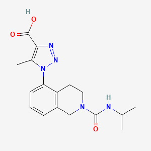 molecular formula C17H21N5O3 B1422686 5-methyl-1-{2-[(propan-2-yl)carbamoyl]-1,2,3,4-tetrahydroisoquinolin-5-yl}-1H-1,2,3-triazole-4-carboxylic acid CAS No. 1311314-68-7