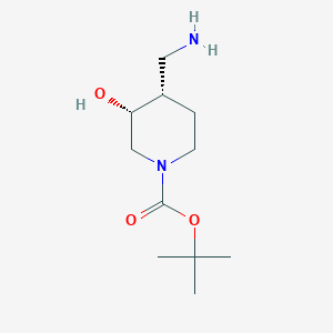 molecular formula C11H22N2O3 B1422699 cis-1-Boc-4-aminomethyl-3-hydroxypiperidine CAS No. 219985-15-6
