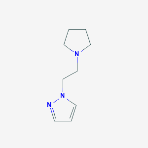 molecular formula C9H15N3 B1422703 1-[2-(Pyrrolidin-1-yl)ethyl]-1H-pyrazole CAS No. 1341104-12-8