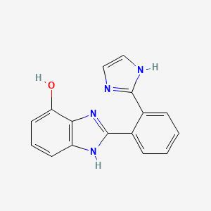 molecular formula C16H12N4O B14227091 2-[6-(1,3-Dihydro-2H-imidazol-2-ylidene)cyclohexa-2,4-dien-1-ylidene]-1,2-dihydro-4H-benzimidazol-4-one CAS No. 824394-84-5