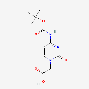 molecular formula C11H15N3O5 B1422752 2-(4-((tert-Butoxycarbonyl)amino)-2-oxopyrimidin-1(2H)-yl)acetic acid CAS No. 172405-16-2
