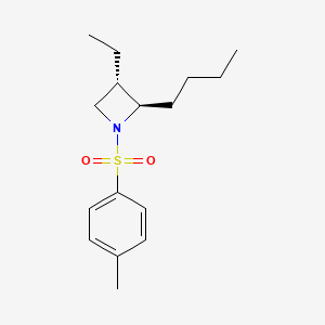 molecular formula C16H25NO2S B14227526 Azetidine, 2-butyl-3-ethyl-1-[(4-methylphenyl)sulfonyl]-, (2R,3S)- CAS No. 825601-53-4