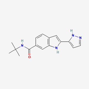 molecular formula C16H18N4O B14227528 N-tert-Butyl-2-(1,2-dihydro-3H-pyrazol-3-ylidene)-2H-indole-6-carboxamide CAS No. 827317-67-9