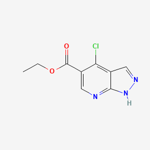 molecular formula C9H8ClN3O2 B1422759 Ethyl 4-chloro-1H-pyrazolo[3,4-b]pyridine-5-carboxylate CAS No. 50476-72-7