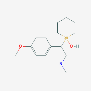 molecular formula C16H27NO2Si B14227763 Silacyclohexan-1-ol, 1-[2-(dimethylamino)-1-(4-methoxyphenyl)ethyl]- CAS No. 521059-17-6