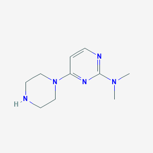 molecular formula C10H17N5 B1422777 N,N-dimethyl-4-(piperazin-1-yl)pyrimidin-2-amine CAS No. 777807-92-8