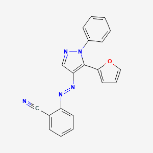 molecular formula C20H13N5O B14227872 2-{(E)-[5-(Furan-2-yl)-1-phenyl-1H-pyrazol-4-yl]diazenyl}benzonitrile CAS No. 824953-82-4